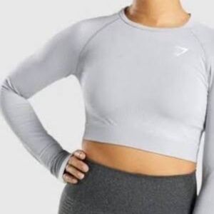 Gymshark Vital Seamless Gray Cropped Long Sleeve